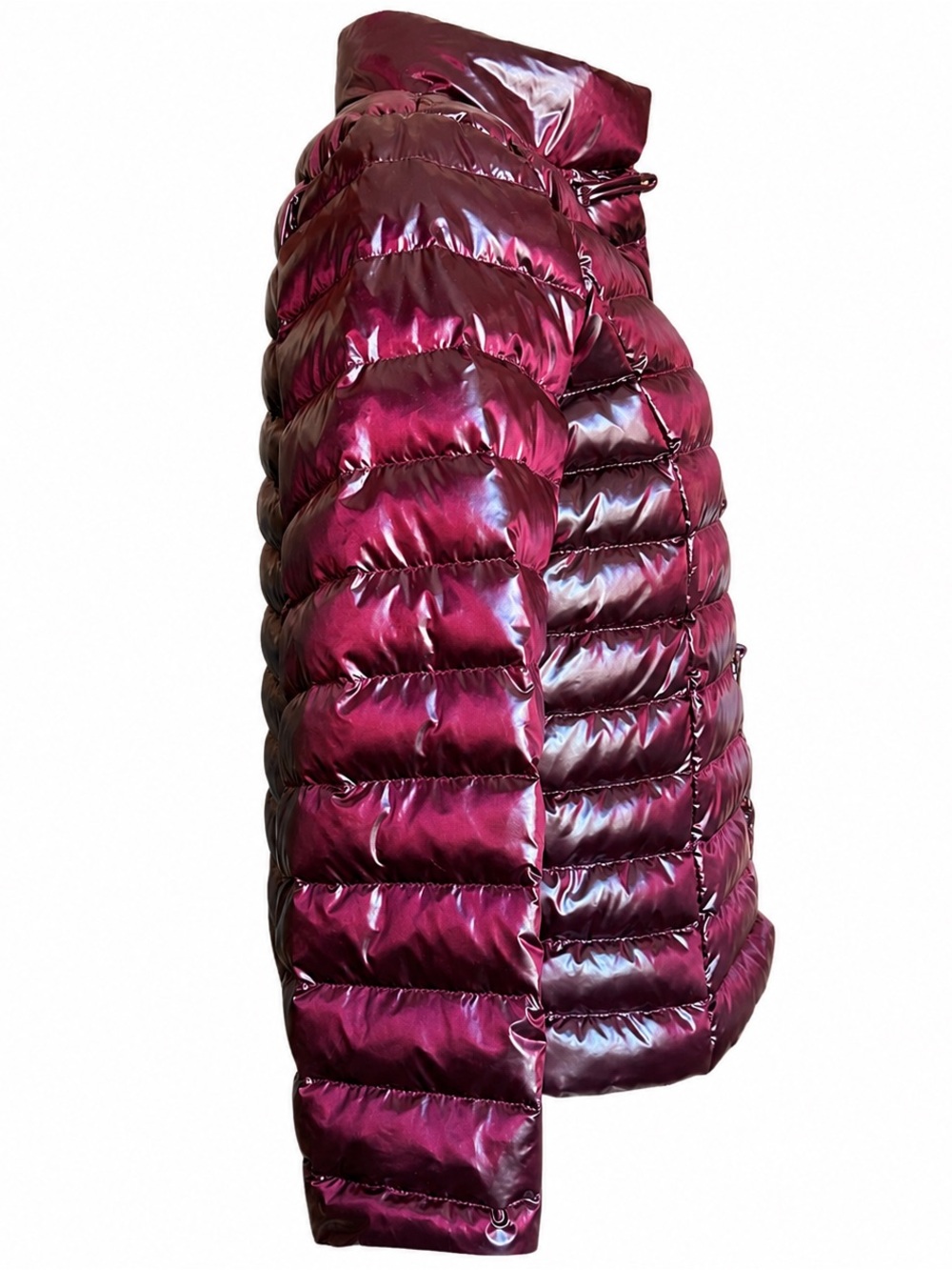 J. McLaughlin Sarabeth Burgundy Metallic Down Puffer Jacket Size S - Picture 2 of 8